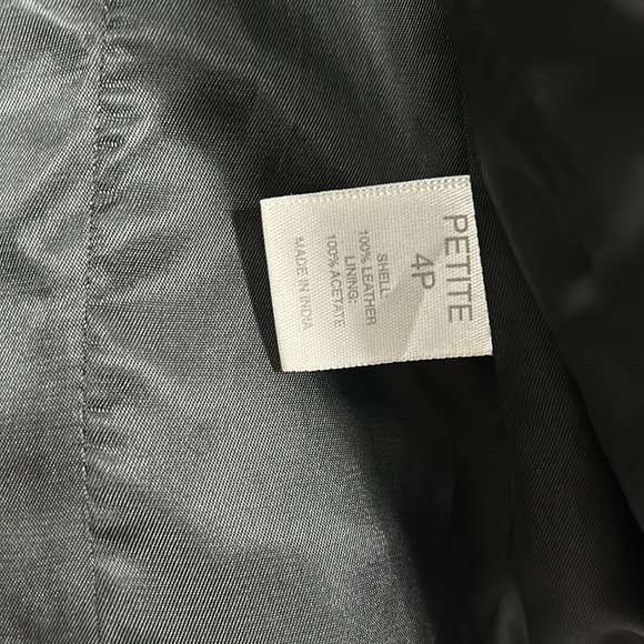 DKNY Donna Karan City Black Leather Jacket Moto Style Hard Leather size Petite - Picture 11 of 17